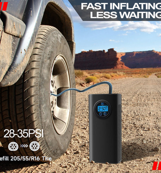 USB Rechargeable Tyre Air Compressor Car Tire Inflator Cordless Digital