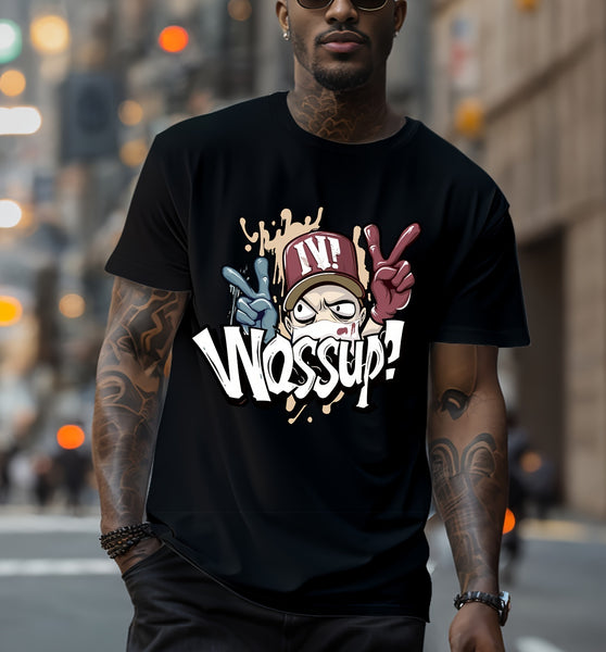 What's Up Fashionable Printed Summer And Spring Men's T-shirts, Casual Short Sleeved Fashionable Style T-shirts, Sports New Products, Casual New Tops