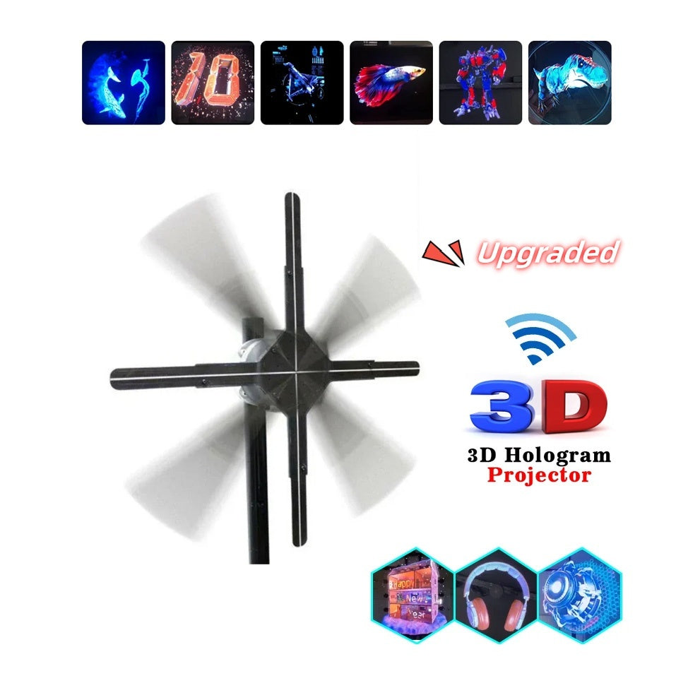 3D Holographic Advertising Machine Fan Screen Support Lmage Video Store Bar Party Advertising Display