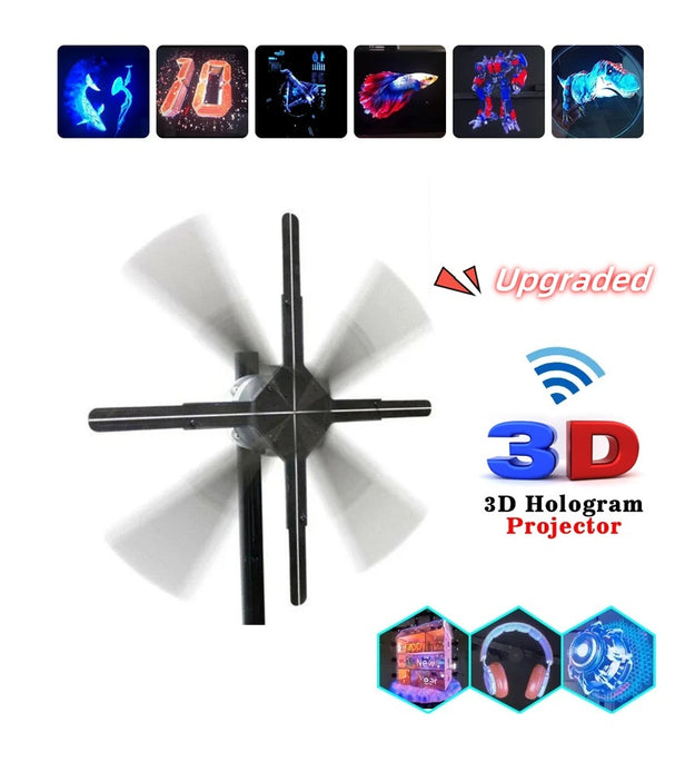 3D Holographic Advertising Machine Fan Screen Support Lmage Video Store Bar Party Advertising Display