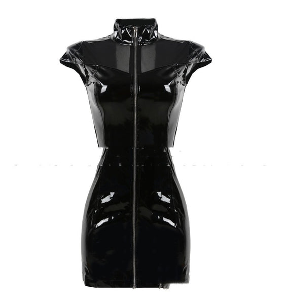 PVC See-through Tight Dress Zipper