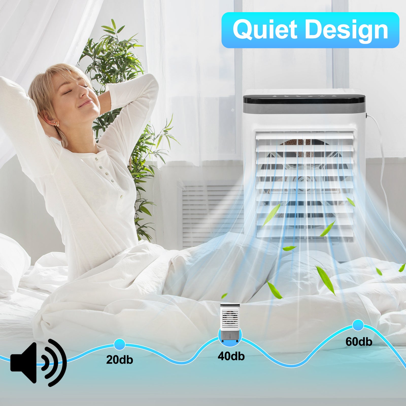 American Specification, Evaporative Air Cooler, Fan, Cooling And Humidification 3-in-1, 12-hour Timer